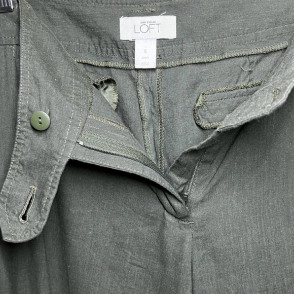 Ann Taylor LOFT Ann Wide Leg Linen Blend Pants Green Size 8 - Picture 4 of 5